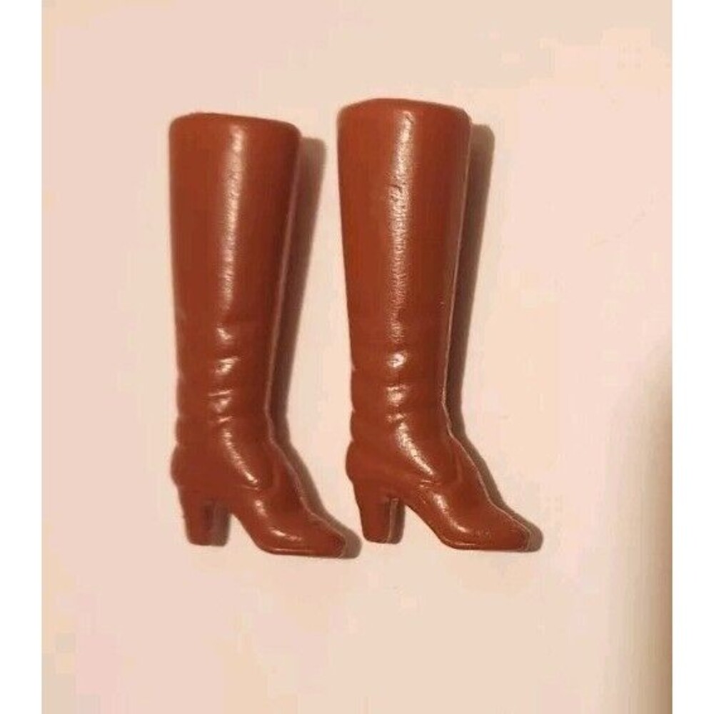 Barbie tall brown boots riding equestrian chores western wear vintage